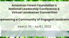 Event flyer with green forest background